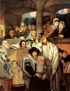 Praying in the Synagogue on Yom Kippur” by Maurycy Gottlieb